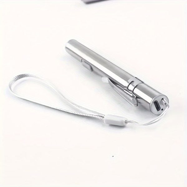 8000 Lumens Mini Penlight Lamp – USB Rechargeable Pocket LED Flashlight with Lanyard