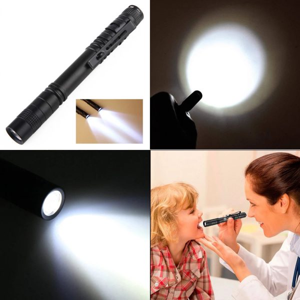 Pen Doctor Mini LED Flashlight - 13cm Portable White Light Torch for Dentists, Nurses, Camping, and Hiking Adventures - Image 2