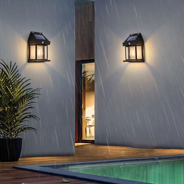 Solar Outdoor Wall Lamp - Human Body Induction, IP65 Waterproof for Home, Villa & Balcony Decor - Image 3