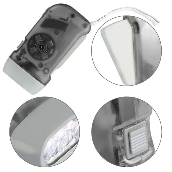 3 LED Hand Press Dynamo Crank Flashlight - Wind-Up Torch Light & Camping Lamp for Outdoor & Home Use - Image 2