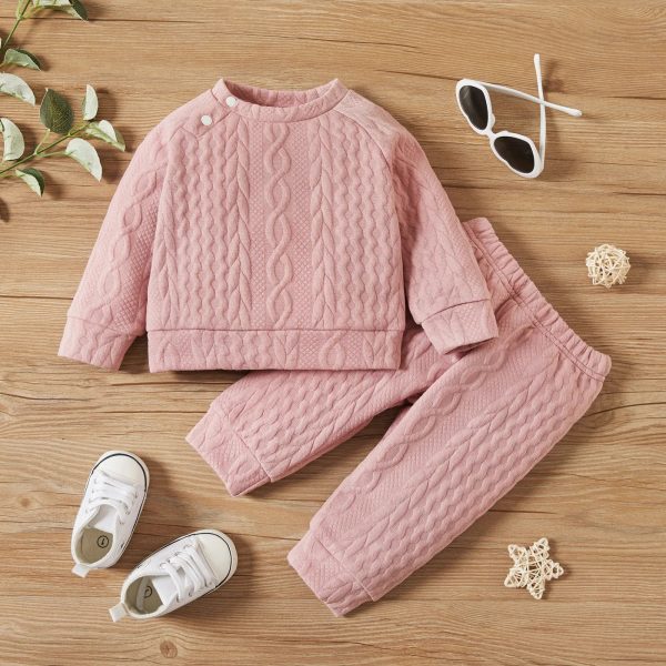 7 Colors Newborn Baby Clothes Set - Solid Long Sleeve Top & Pants, 2PCS Leisure Sport Outfit for Autumn & Winter - Image 4