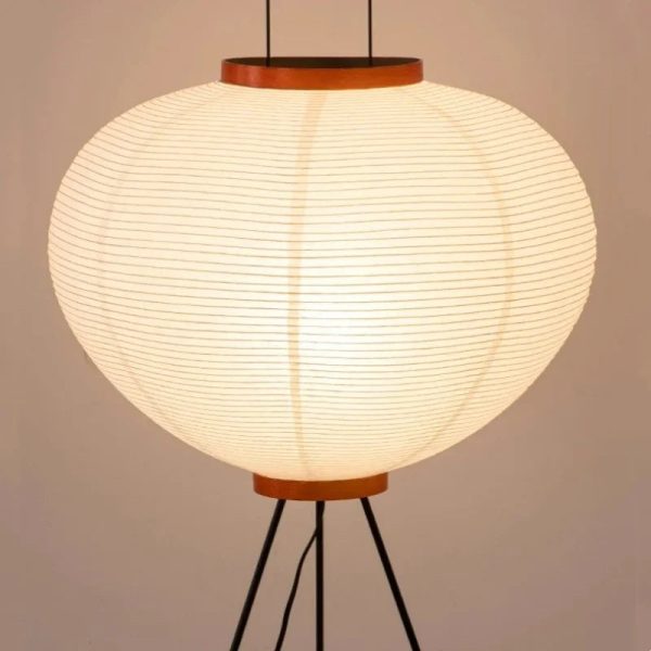 Noguchi Akari Rice Paper Floor Lamp - Japanese Wabi Sabi Vintage Standing Light for Bedroom & Living Room Decor - Image 2